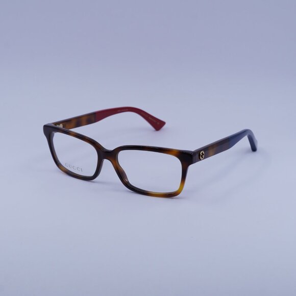 Gucci GG0168O 004 Eyeglasses Havana 53mm Rectangle Frame - Picture 4 of 10